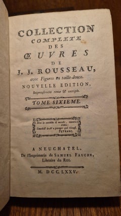 Collection complète des œuvres de J. J. Rousseau