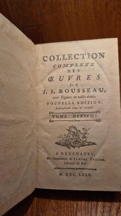 Collection complète des œuvres de J. J. Rousseau