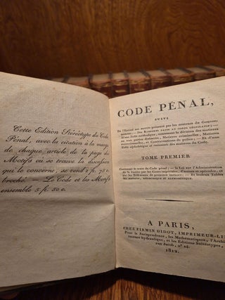 Code P&eacute;nal; Code de Proc&eacute;dure Civile; Code Napol&eacute;on; Code Civil des Fran&ccedil;ais