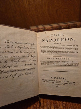 Code P&eacute;nal; Code de Proc&eacute;dure Civile; Code Napol&eacute;on; Code Civil des Fran&ccedil;ais