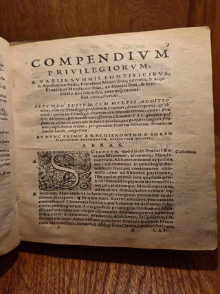 Compendium Privilegiorum Fratrum Minorum et aliorum Mendicantium et non Mendicantium
