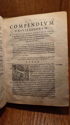 Compendium Privilegiorum Fratrum Minorum et aliorum Mendicantium et non Mendicantium