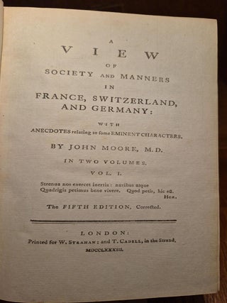 A View of Society and Manners in France, Switzerland, and Germany