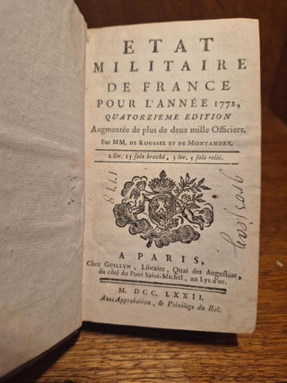 État Militaire de France pour l’année 1772, quatorzième édition