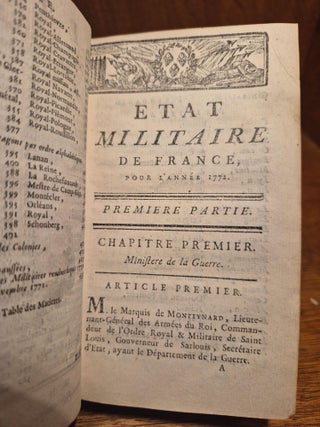 État Militaire de France pour l’année 1772, quatorzième édition