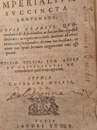 Institutionum Imperialium Succincta Erotemata