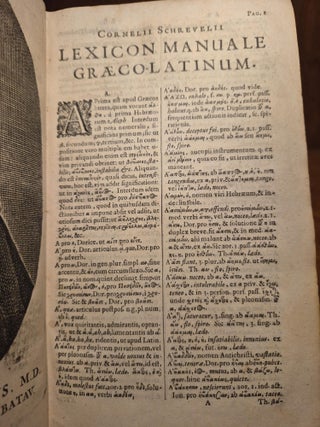 Lexicon Manuale Graeco-Latinum & Latino-Graecum