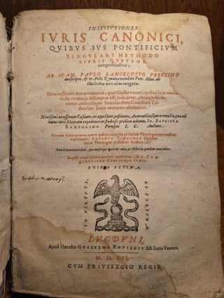 Institutiones Iuris Canonici, quibus ius pontificium singulari methodo libris quatuor comprehenditur.
