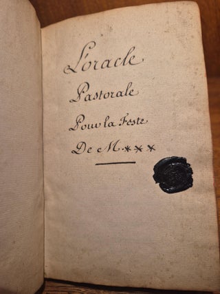L’oracle pastorale pour la feste de M***